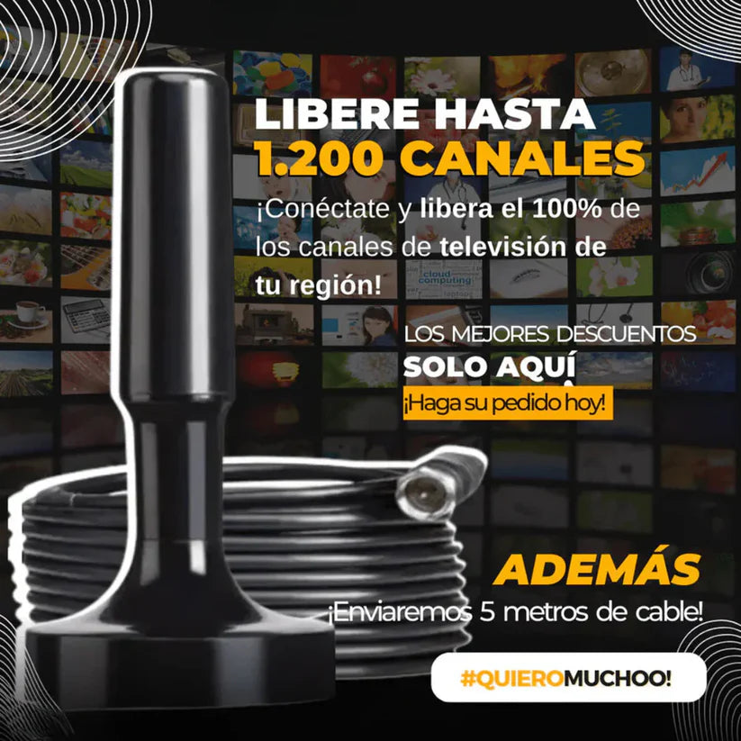 2x1 Antena TV Digital Ultra HD | Más Canales Gratis Sin Internet