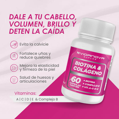 LashNova™ Biotina & Colágeno para Cabello y Pestañas