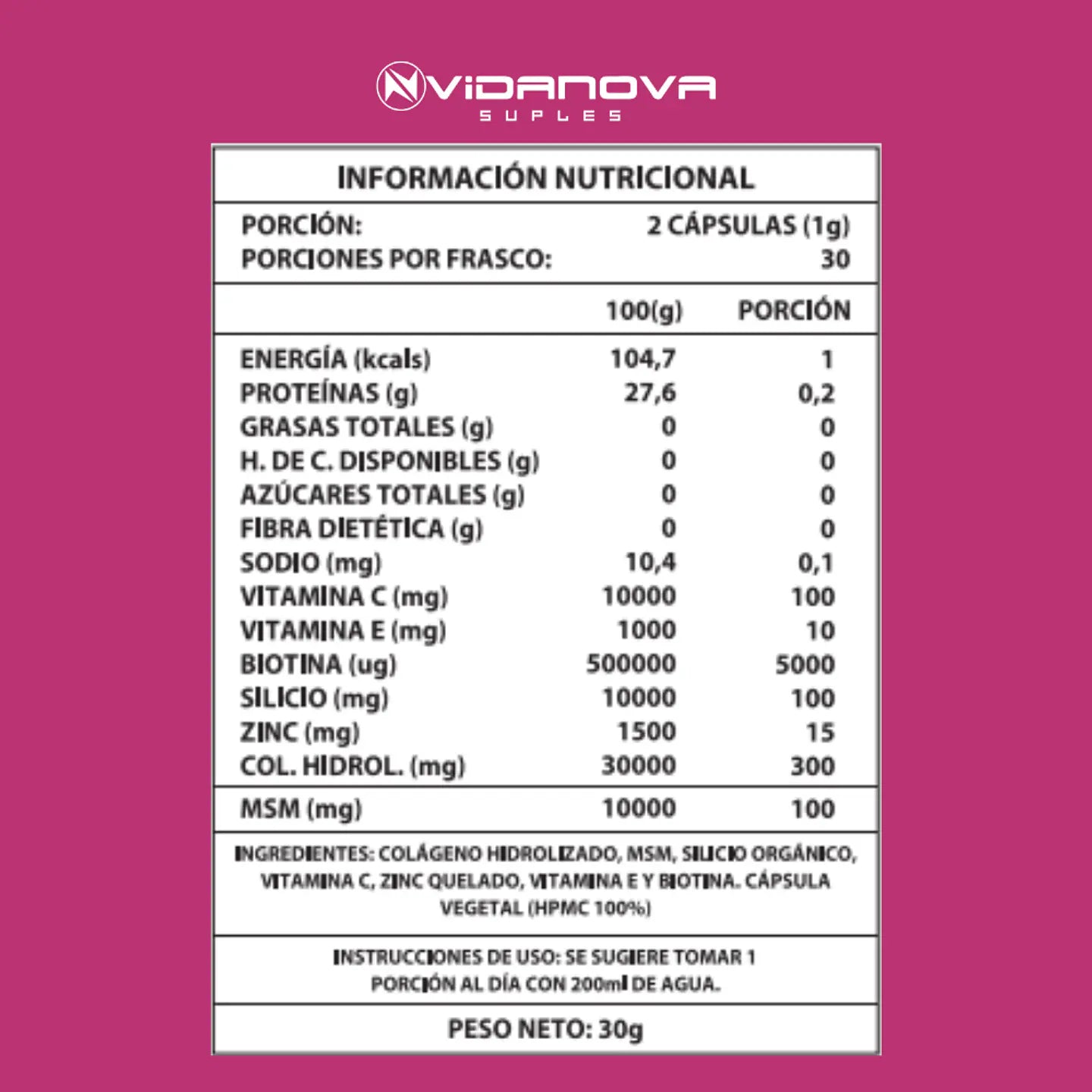 LashNova™ Biotina & Colágeno para Cabello y Pestañas