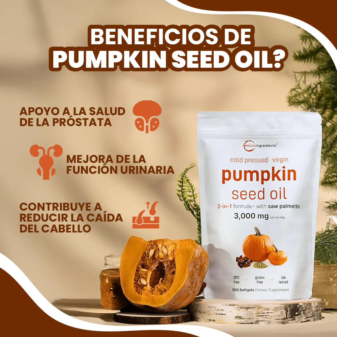 Aceite De Calabaza Y Palmito™ / Fórmula Natural Masculina