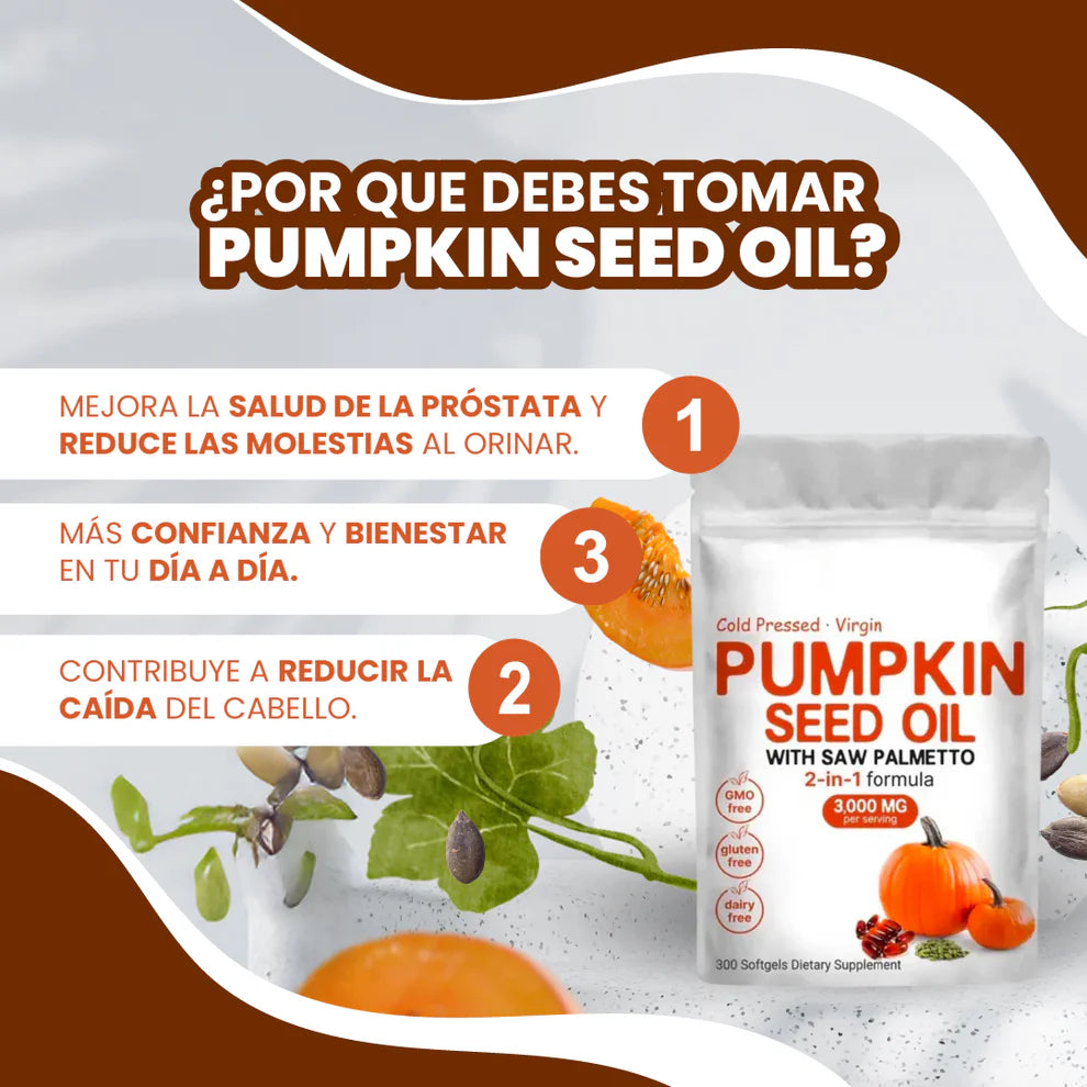 Aceite De Calabaza Y Palmito™ / Fórmula Natural Masculina