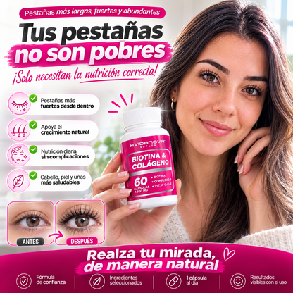 LashNova™ Biotina & Colágeno para Cabello y Pestañas