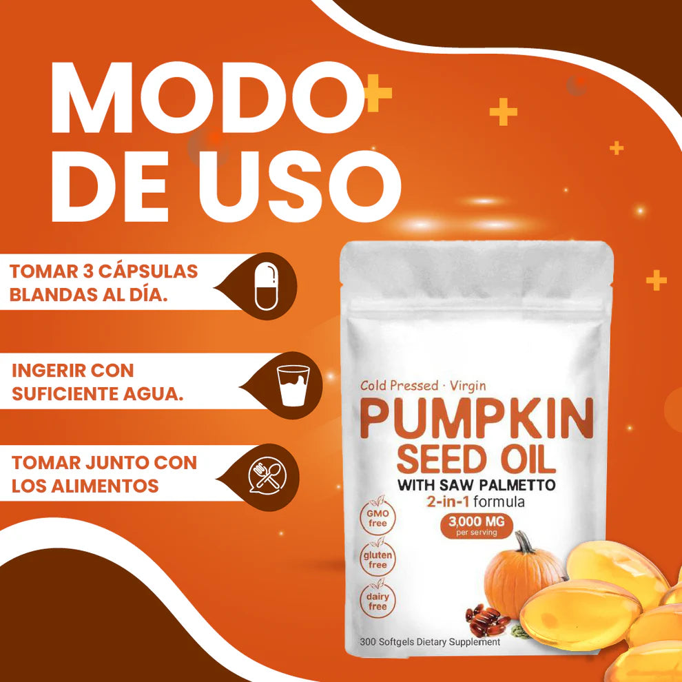 Aceite De Calabaza Y Palmito™ / Fórmula Natural Masculina