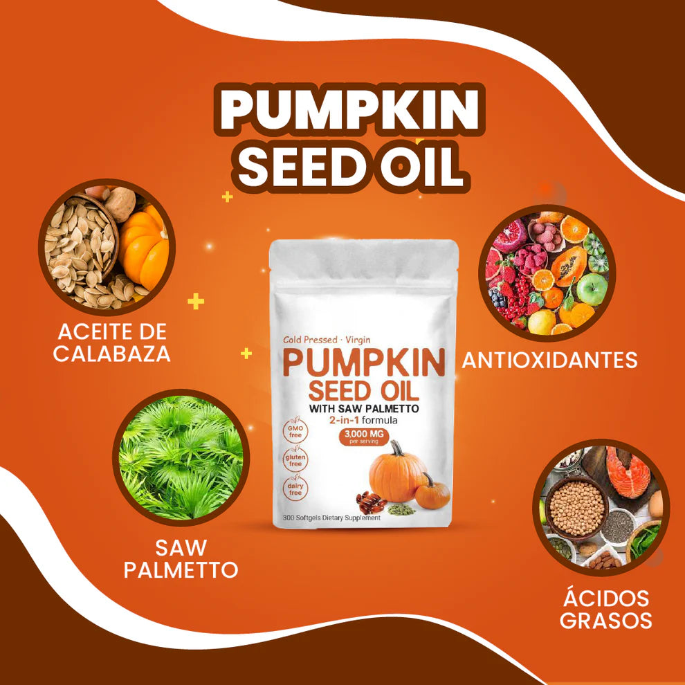 Aceite De Calabaza Y Palmito™ / Fórmula Natural Masculina