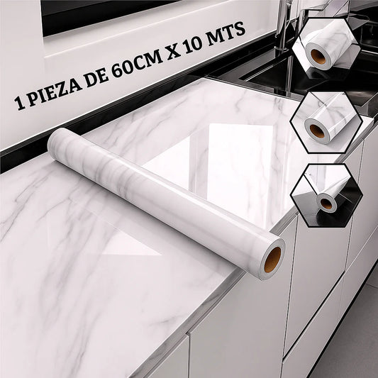3x1 SOLO HOY | Papel Adhesivo Mármol Premium (10m x 60cm)